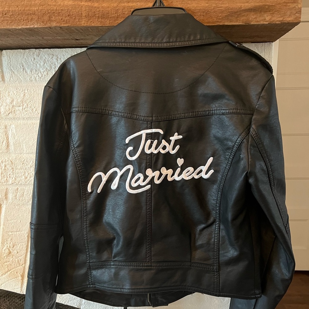 Just Married Black Moto Jacket